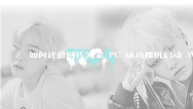 如何评价网传鸿蒙 PC 成功裸机启动 Windows ARM？