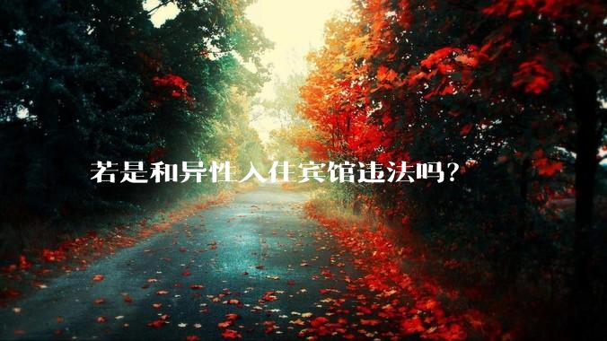 若是和异性入住宾馆违法吗？